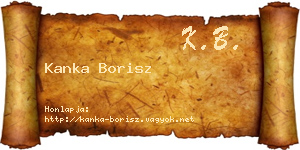 Kanka Borisz névjegykártya